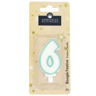 Bougie chiffre pailletté avec pied N°6