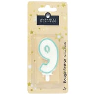 Bougie chiffre pailletté avec pied N°9
