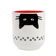 GOBELET EN GRES 20CL DESIGN CHAT NOIR