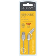 Câble de chargement smartphone 2 en 1 Micro USB + Iphone