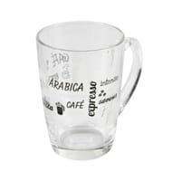 Mug en verre décoré noir 25cl 7cm