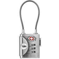 Yale cadenas cable tsa à combinaison 32 mm nickelé brossé, 3 chiffres