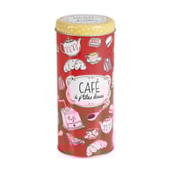 Boite metal ronde rouge 250g
