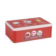 Boite metal sucre rouge