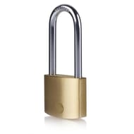Cadenas laiton mat, anse acier cementé, 3 clés, 40mm