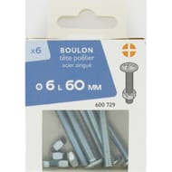 6 boulon tête poêlier acier zingué  6.0x60mm