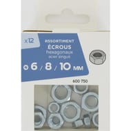 Assortiment écrou hexagonaux 6/8/10mm x12