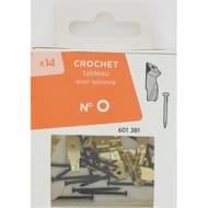 14 crochets tableau acier laitonné n°0