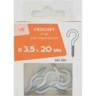 Trefilaction crochet à vis plastifie 3,5x20mm x 6