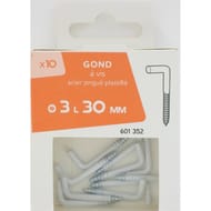 10 gonds à vis plastifie 3x30 mm
