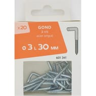 20 gond à vis acier zingué  D.3x30 mm