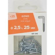 25 gond à vis acier zingué  D;2,50x25mm