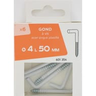 6 Gonds à vis plastifie 4x50 mm