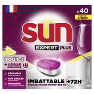 Sun tablettes lave-vaisselle tout en 1 expert plus citron 40 lavages 0.7kg