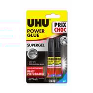 Uhu colle power glue ultra rapide gel 2 x 3grammes