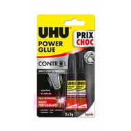 Uhu power glue ultra rapide control 2 x 3 grammes