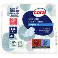 Cora Serviette Ultra mince Super +  x12