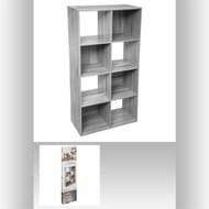 Etagère 8 cases mix gris