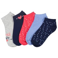 5 paires de socquettes invisibles unies et fantaisies Influx Basic MARINE/CORAIL/POIS/COEUR 37\41
