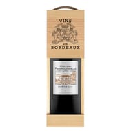 Coffret bois magnum bordeaux château Pierrousselle 14% Vol.1.5 l