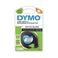 Dymo ruban dymoplastique blanc 12 mm x 4 m
