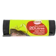 Cora sacs poubelle x20 liens coulissants 20 litres