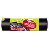 Cora sacs poubelle x20 liens coulissants 30l