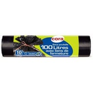 Cora sacs poubelle x10 liens classiques 100l