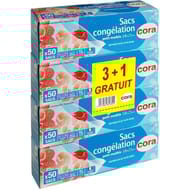 Cora sacs congélation x50 à soufflet petit modèle 3 + 1 offert
