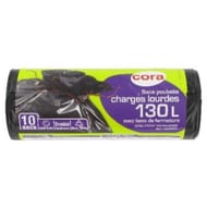 Cora sacs poubelle x10 liens classiques 130 litres