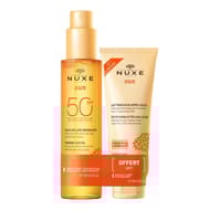 Nuxe duo huile solaire bronzante haute protect.spf50 150ml et lait fraicheur ap-soleil 100ml offert