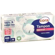 Cora tampon digitaux regulier coton bio x16
