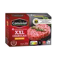 Convivial steak haché Charolais XXL façon bouchère 15% mg 4x140g