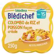 Blédina blédichef colombo de riz et poisson façon créole dès 15mois 250g
