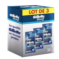 Gillette Blue II Plus Rasoirs Jetables Pour Homme Lot 3x10