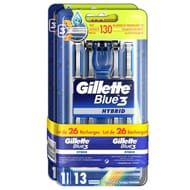 Gillette rasoirs Blue3 hybrid lot de 2 x (1 Manche De Rasoir + 13 Lames)