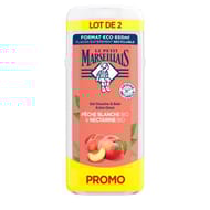 Le Petit Marseillais douche & bain extra doux peche nectarines  2x 650ml