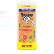 Le Petit Marseillais douche&bain extra doux orange bio&pamplemousse 2x650ml