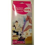 Cora poches à décorer doubles x20 + douilles