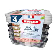 Pyrex lot de 4 plat rectangulaires batch cooking cook & freeze