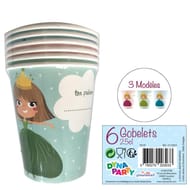 Gobelets x6 princesse licorne 25cl