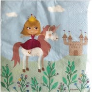 Serviettes x20 princesse licorne 33x33cm