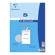 Clairefontaine lot de 5 pochettes à bulles auto adhesives 240x340 kraft