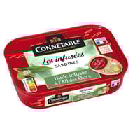 Connetable sardines 1/6 à l'huile infusee à l'ail des ours 115g