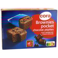 Cora mini brownies chocolat pépites x8 240g