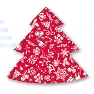 12 serviettes forme sapin christmas forever blanc fond rouge