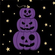 20 serviettes 33x33cm totem citrouilles violet