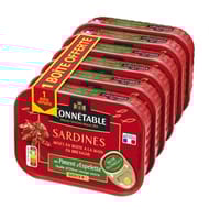 Connétable 1/5 sardines à l'huile d'olive et au piment d'Espelette 135g lot 5 + 1 boîte