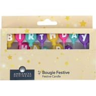 Bougies ballons sur pic "happy birthday" colorees