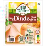 Isla Delice delice de dinde gout fumé 4 tranches 120g